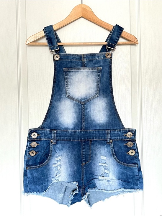 Parisian Collections Denim - Parisian Collection Luxury Line Distressed Denim Dungaree  Overalls Size 9 Y2K